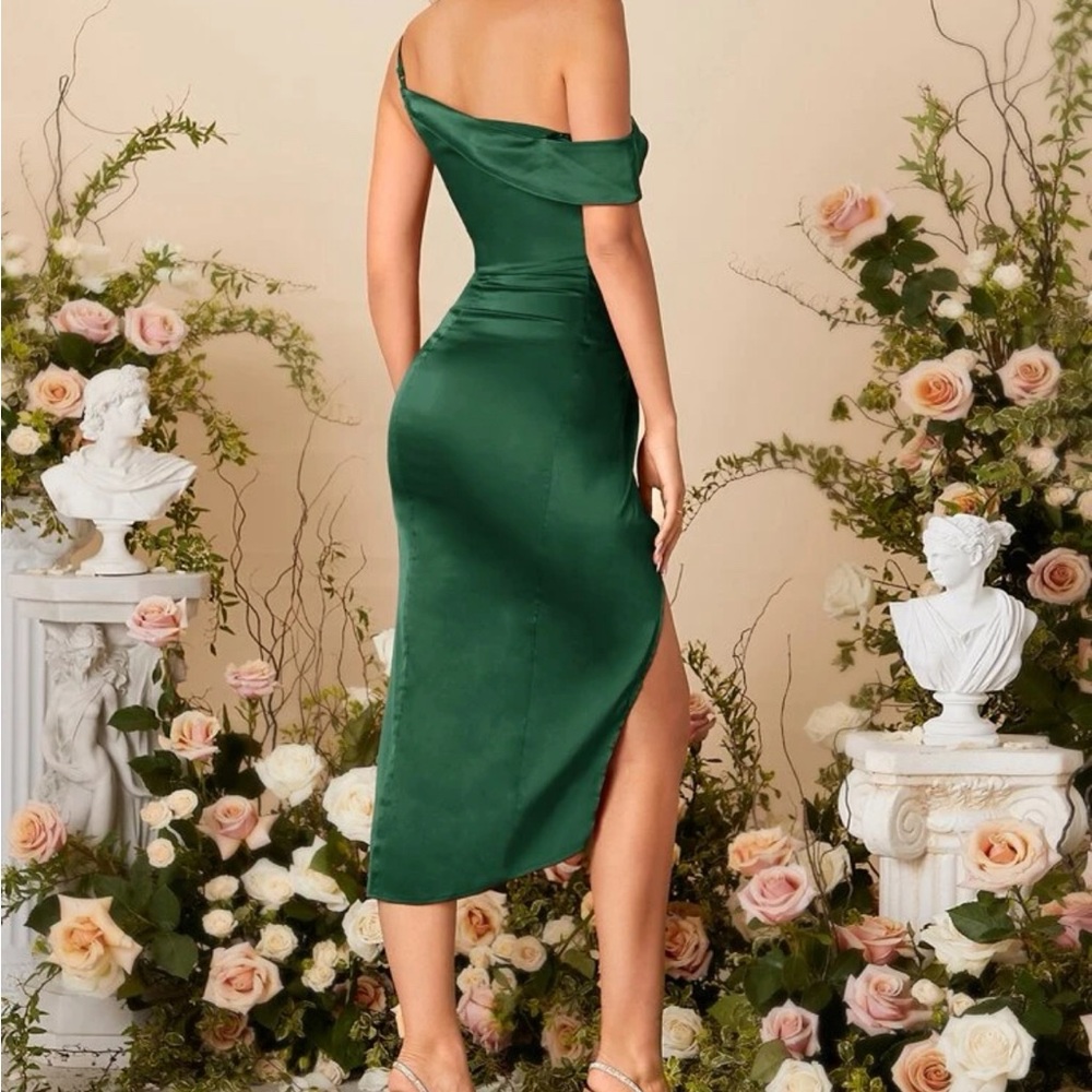 SHEIN Belle Asymmetrical Neck Twist Dress